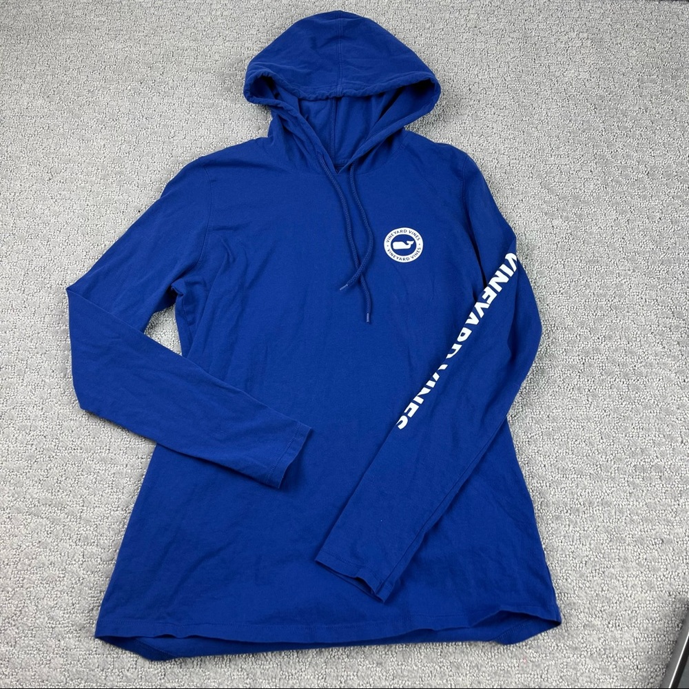 Vineyard vines lightweight blue logo hoodie size small - Picture 2 of 7